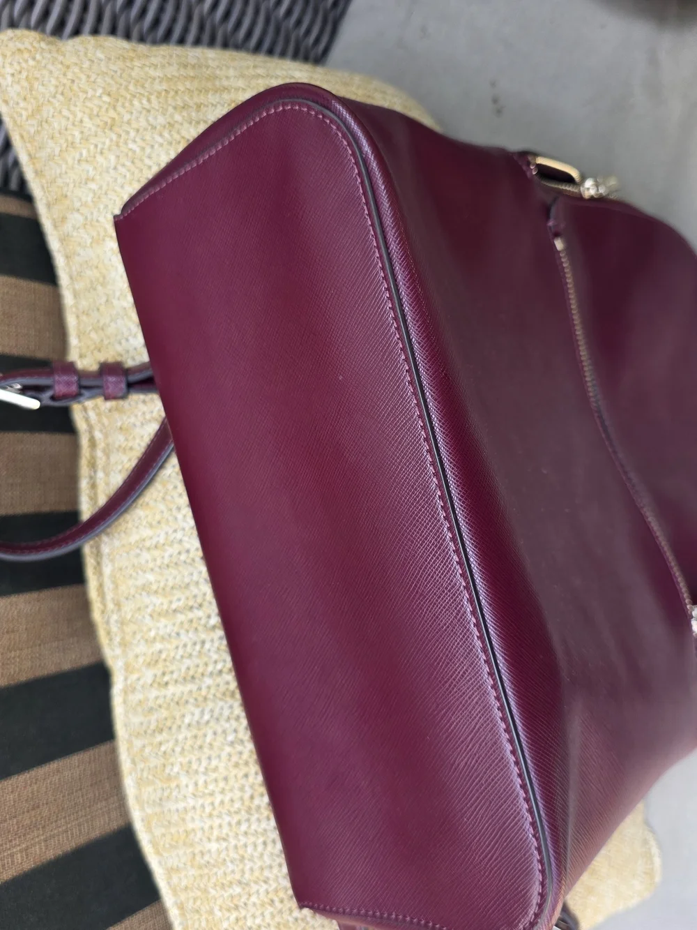 kate spade Burgandy Wine Genuine Leather Backpack with Gold Hardware